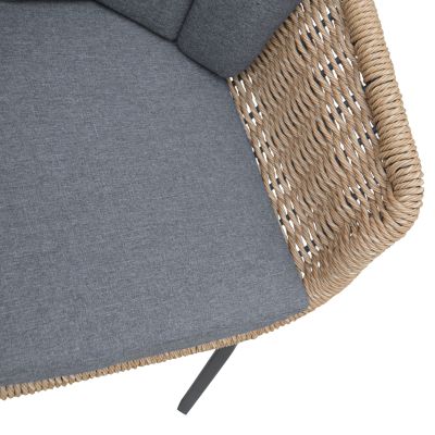 DINING CHAIR VICTUS HM6559.01 ALUMINUM & CUSHIONS IN GREY--TWIST WICKER 59x68.5x75Hcm.