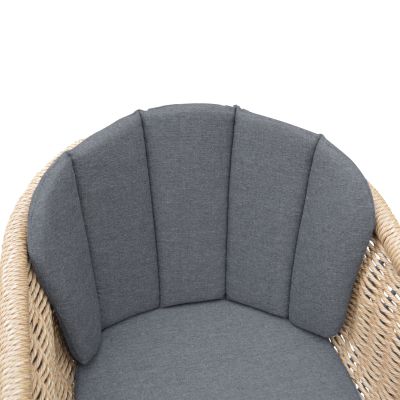 DINING CHAIR VICTUS HM6559.01 ALUMINUM & CUSHIONS IN GREY--TWIST WICKER 59x68.5x75Hcm.