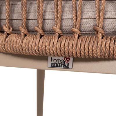 ALUMINUM ARMCHAIR GALDIN HM6272.03 CAPPUCCINO FRAME-BEIGE CUSHIONS--P.E. RATTAN 65x60x76Hcm