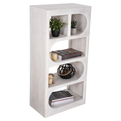 TALLBOY HANDYR HM9706 SOLID MANGO WOOD IN WHITE COLOR 60x35x120Hcm.