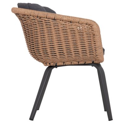 DINING CHAIR VICTUS HM6559.01 ALUMINUM & OLEFIN IN GREY--TWIST WICKER 60x62x76Hcm.