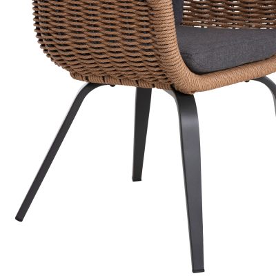 DINING CHAIR VICTUS HM6559.01 ALUMINUM & OLEFIN IN GREY--TWIST WICKER 60x62x76Hcm.