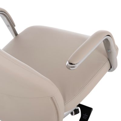 OFFICE CHAIR SONTY HM18354.10 GREY PU LEATHER--CHROMED BASE 64x68x125Hcm.