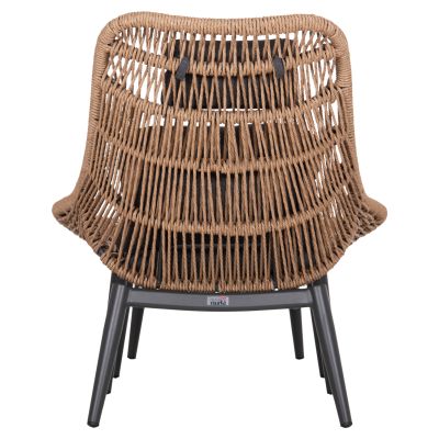 LOUNGE CHAIR WITH FOOTREST REMVAZZO HM6561.01 ALUMINUM IN GREY--WICKER 90x85x96Hcm.