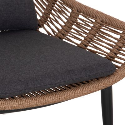 LOUNGE CHAIR WITH FOOTREST REMVAZZO HM6561.01 ALUMINUM IN GREY--WICKER 90x85x96Hcm.
