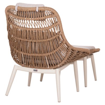 LOUNGE CHAIR WITH FOOTREST REMVAZZO HM6561.02 ALUMINUM IN BEIGE--WICKER 90x85x96Hcm.
