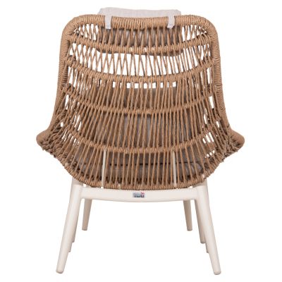 LOUNGE CHAIR WITH FOOTREST REMVAZZO HM6561.02 ALUMINUM IN BEIGE--WICKER 90x85x96Hcm.