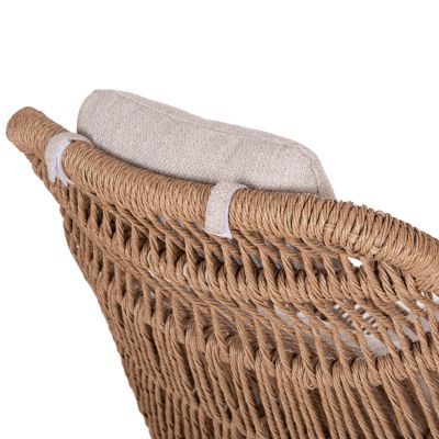 LOUNGE CHAIR WITH FOOTREST REMVAZZO HM6561.02 ALUMINUM IN BEIGE--WICKER 90x85x96Hcm.