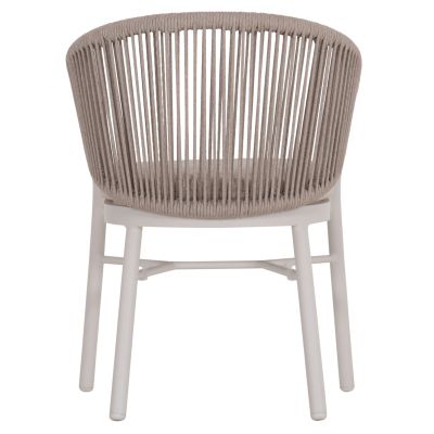 DINING CHAIR XANTION HM6472.02 CREAM WHITE ALUMINUM--ROPE-OLEFIN CUSHION IN LIGHT GREY 59x60x78Hcm.