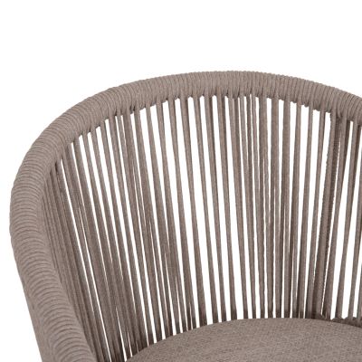 DINING CHAIR XANTION HM6472.02 CREAM WHITE ALUMINUM--ROPE-OLEFIN CUSHION IN LIGHT GREY 59x60x78Hcm.