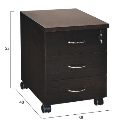 Professional office drawer HM2011.02 wenge with 3 drawers 38X48X53cm