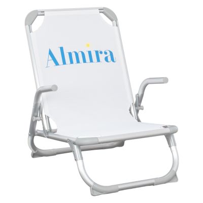 BEACH CHAIR HEAVY DUTY ALUMINUM ALMIRA HM5053.03 WHITE TEXTILENE--HIGH BACKREST 55x71x66Hcm