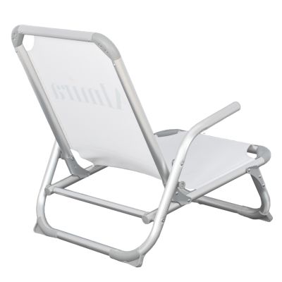 BEACH CHAIR HEAVY DUTY ALUMINUM ALMIRA HM5053.03 WHITE TEXTILENE--HIGH BACKREST 55x71x66Hcm