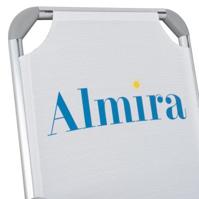 BEACH CHAIR HEAVY DUTY ALUMINUM ALMIRA HM5053.03 WHITE TEXTILENE--HIGH BACKREST 55x71x66Hcm
