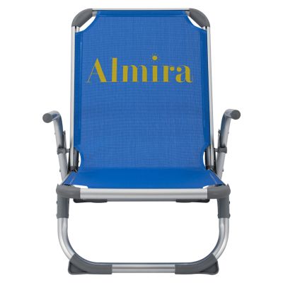 BEACH CHAIR HEAVY DUTY ALUMINUM ALMIRA HM5053.01 BLUE TEXTILENE--HIGH BACKREST 55x71x66Hcm