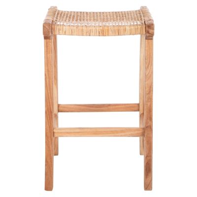 STOOL MEDIUM HEIGHT MINDI WOOD AND RATTAN SEAT 40X35X66Hcm.HM9382.11