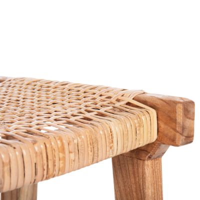 STOOL MEDIUM HEIGHT MINDI WOOD AND RATTAN SEAT 40X35X66Hcm.HM9382.11