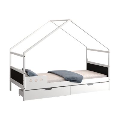 KIDS' BED WITH DRAWERS FB9741.01 t.MONTESSORI--PINE WOOD IN WHITE FOR MATTRESS 190x90cm