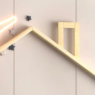 BED FOR KIDS HOUSER HM740.01 t.MONTESSORI SOLID PINE WOOD IN NATURAL WOOD--FOR 190x90cm.