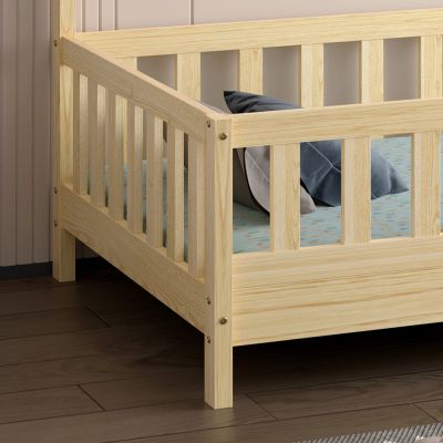 BED FOR KIDS HOUSER HM740.01 t.MONTESSORI SOLID PINE WOOD IN NATURAL WOOD--FOR 190x90cm.