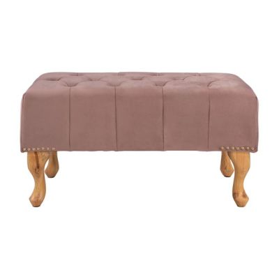 PIANO STOOL T.CHESTERFIELD EMMA HM226.05 DUSTY PINK VELVET-LEGS IN NATURAL 78x46x40Hcm.