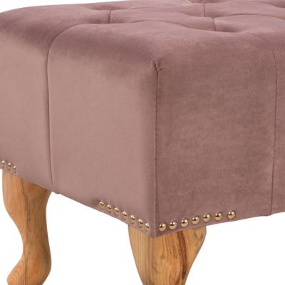 PIANO STOOL T.CHESTERFIELD EMMA HM226.05 DUSTY PINK VELVET-LEGS IN NATURAL 78x46x40Hcm.