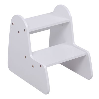 KIDS' STEP STOOL RICKI HM18340.03 MDF & PLYWOOD IN WHITE 33x43.5x40.5Hcm.