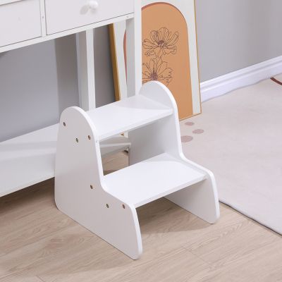KIDS' STEP STOOL RICKI HM18340.03 MDF & PLYWOOD IN WHITE 33x43.5x40.5Hcm.