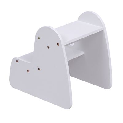 KIDS' STEP STOOL RICKI HM18340.03 MDF & PLYWOOD IN WHITE 33x43.5x40.5Hcm.