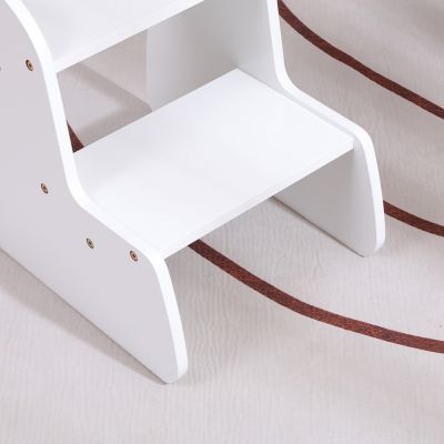 KIDS' STEP STOOL RICKI HM18340.03 MDF & PLYWOOD IN WHITE 33x43.5x40.5Hcm.