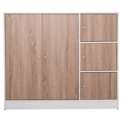 CABINET WITH 4 STORAGE SPACES MATIN HM2480.01 SONAMA OAK-WHITE MELAMINE 117x39,5x99,5Hcm.