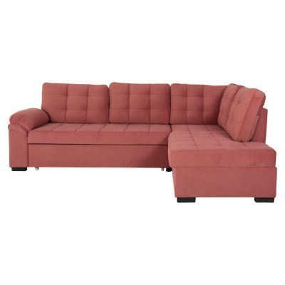 SOFABED RIGHT CORNER JADE HM3144.03R DUSTY PINK VELVET 250x80-180x73-88Hcm.