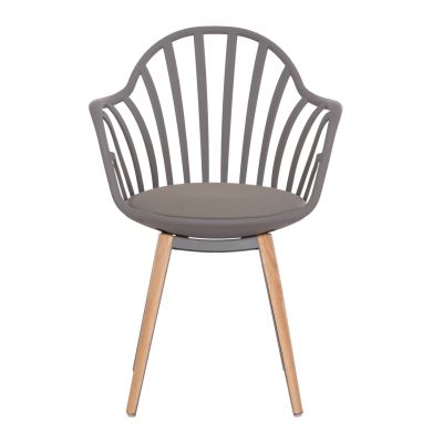 Dining chair HM8049.10 Anais Grey with wooden legs 60x53x86Η cm
