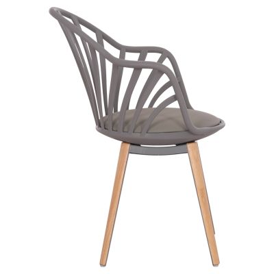 Dining chair HM8049.10 Anais Grey with wooden legs 60x53x86Η cm