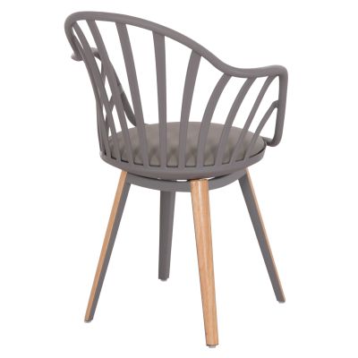 Dining chair HM8049.10 Anais Grey with wooden legs 60x53x86Η cm
