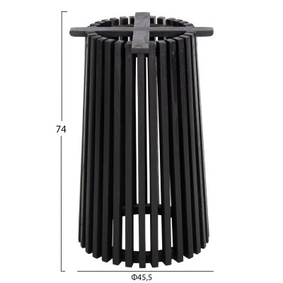 INDOOR TABLE LEGS-BASE ROUND FRANTZ HM9459.12 MINDI WOOD IN BLACK Φ45x74Hcm.