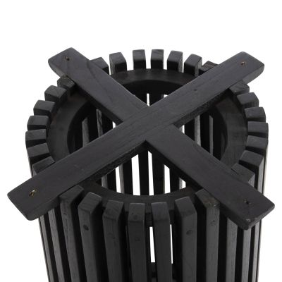 INDOOR TABLE LEGS-BASE ROUND FRANTZ HM9459.12 MINDI WOOD IN BLACK Φ45x74Hcm.