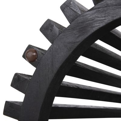 INDOOR TABLE LEGS-BASE ROUND FRANTZ HM9459.12 MINDI WOOD IN BLACK Φ45x74Hcm.