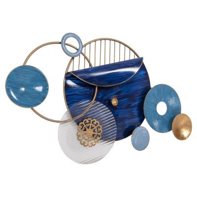 WALL DECOR HM4207 METAL IN BLUE COLORS 87x54 εκ.