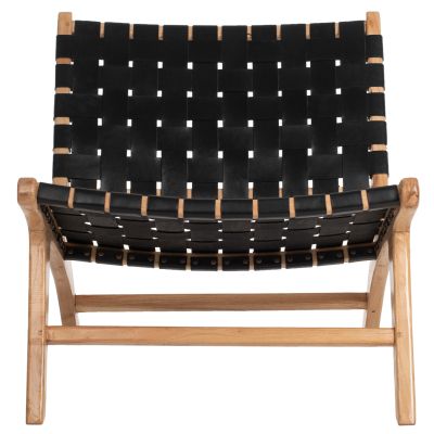 CHAIR FELIPE TOON WOOD WITH BLACK PU 68X79X69Hcm.HM9326.02