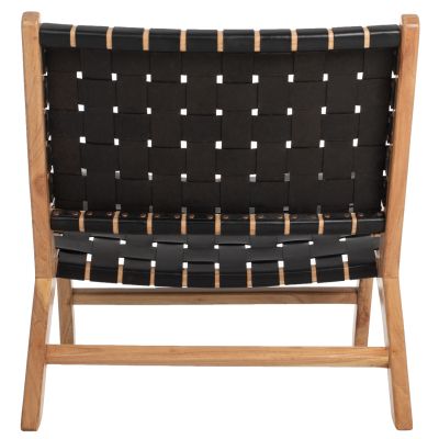 CHAIR FELIPE TOON WOOD WITH BLACK PU 68X79X69Hcm.HM9326.02