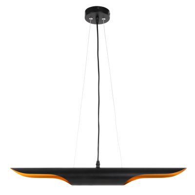 CEILING PENDANT LUMINAIRE HM4172 BLACK METAL TUBE-2 BULBS Φ6x60H cm.