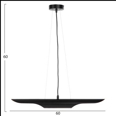 CEILING PENDANT LUMINAIRE HM4172 BLACK METAL TUBE-2 BULBS Φ6x60H cm.