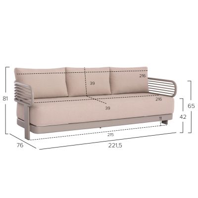 Outdoor Lounge Set 4pcs Aura