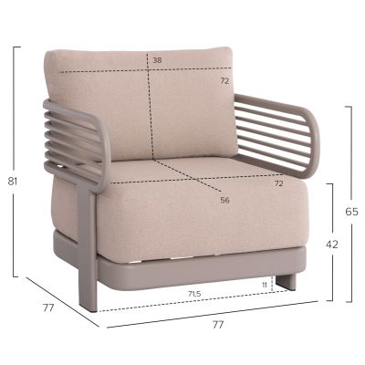 Outdoor Lounge Set 4pcs Aura