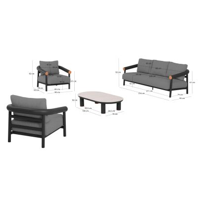 Outdoor Lounge Set 4pcs Eutopia