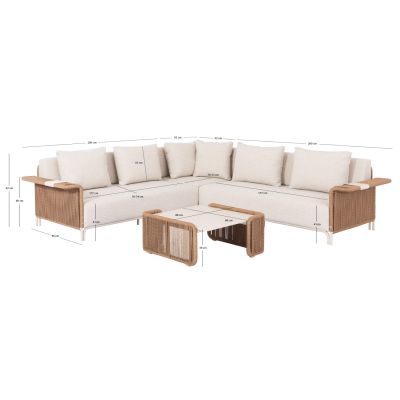 Outdoor Lounge Set 3pcs Aurora