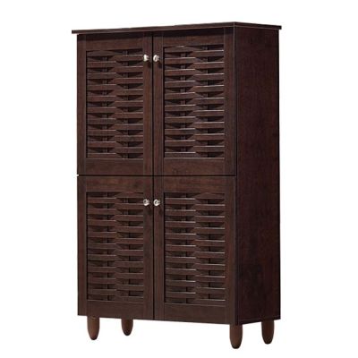 Shoe Cabinet Wooden 4 doors HM2210.01 Wenge 77x34x123