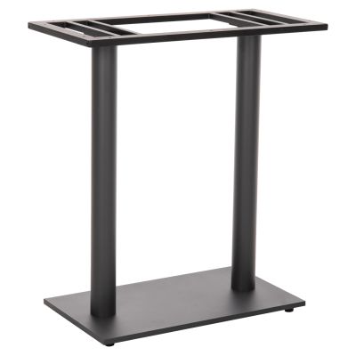 BAR TABLE BASE HM478.20 MEDIUM HEIGHT MATTE GREY METAL 2-PILLAR 40Χ80Χ90Hcm.