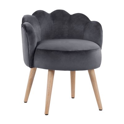 Stool with back Elise HM8628.01 Grey Velvet 55x52x60cm